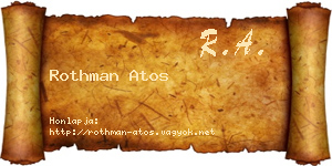 Rothman Atos névjegykártya